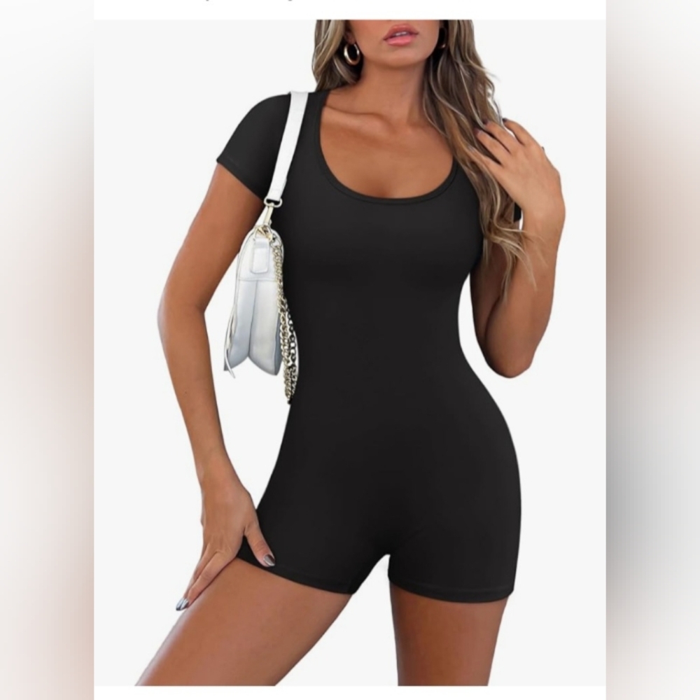 Black Women's Short Sleeve Bodysuit